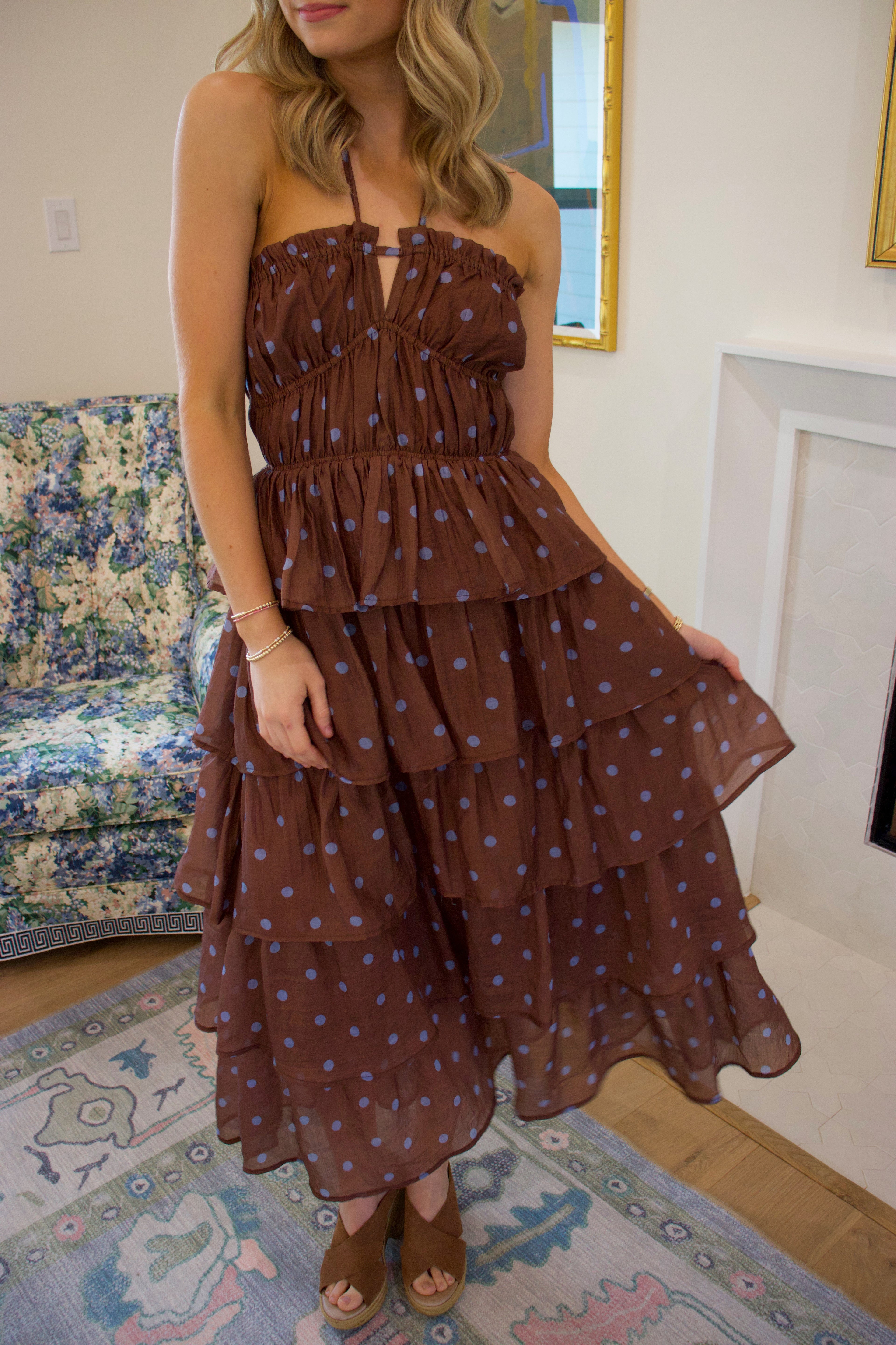 Heidi Brown Polka Dot Dress