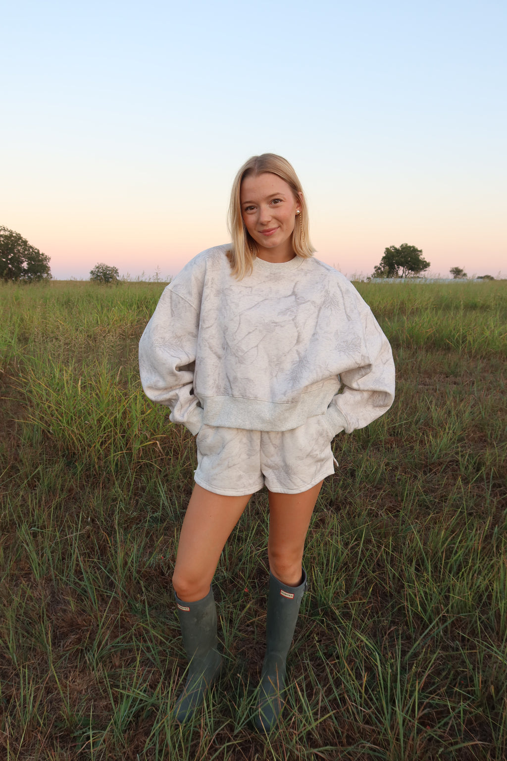 White Camo Sweat Set