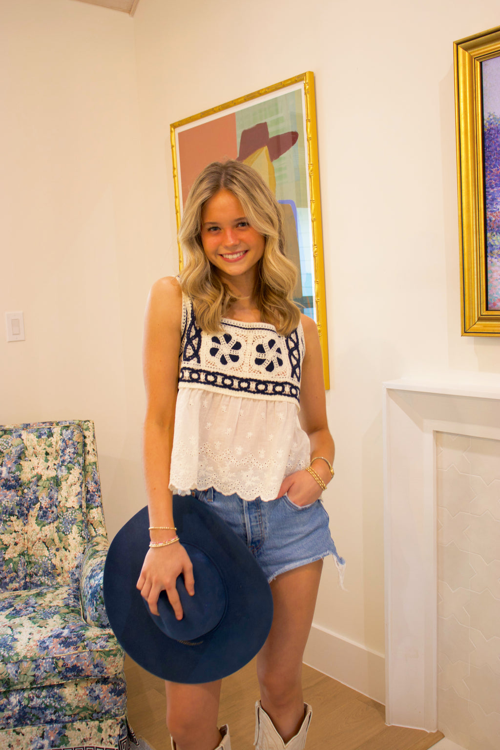 Goldie Crochet Cami Top