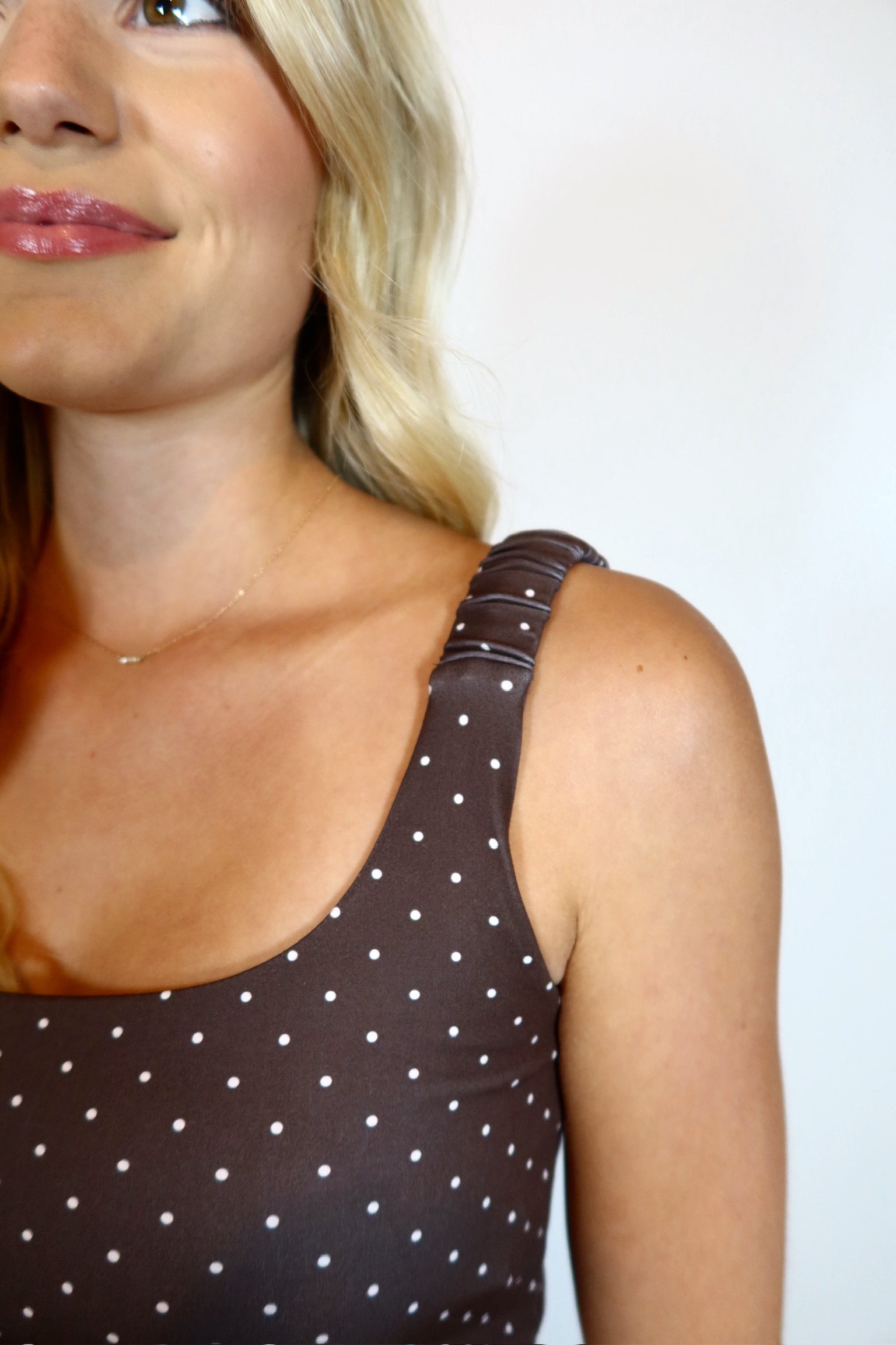 Dallas Brown Polka Dot Bra Top