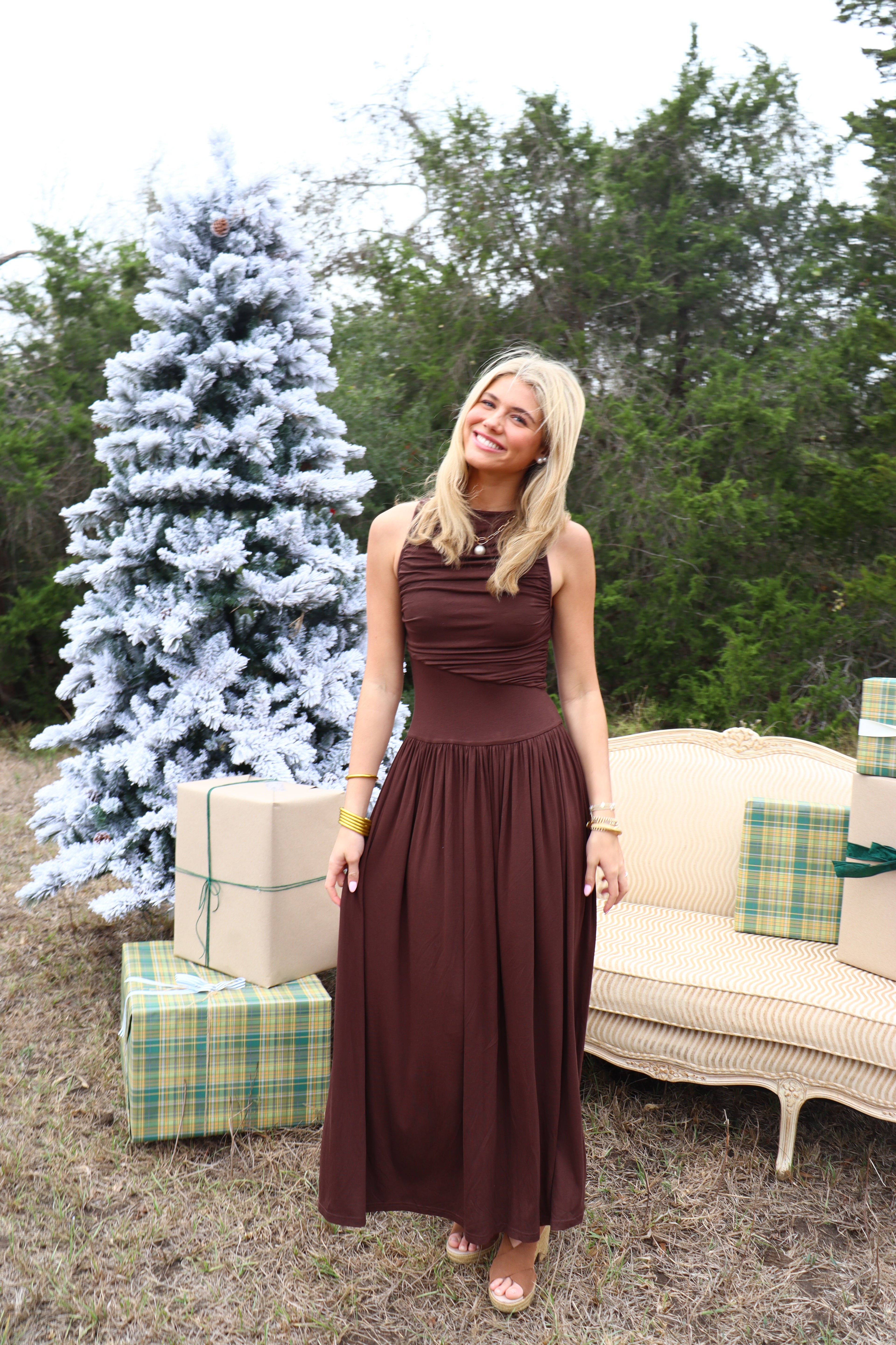 Tatum Brown Maxi Dress