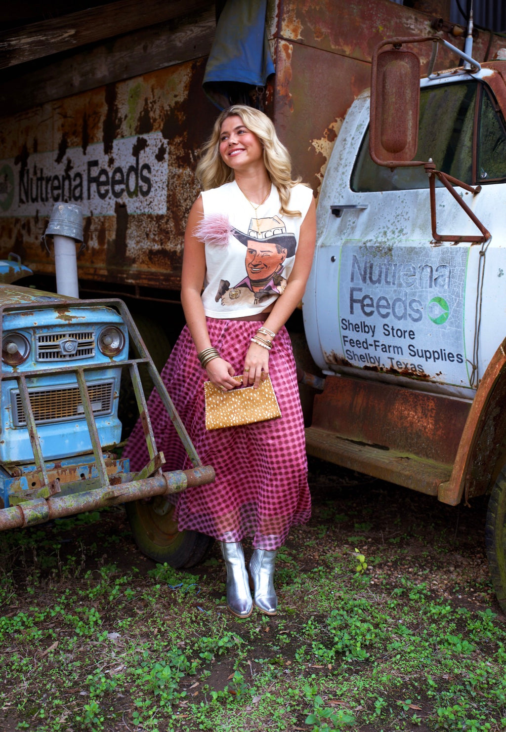Pink Cowboy Boxy Tee