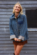 Denim Drawstring Jacket