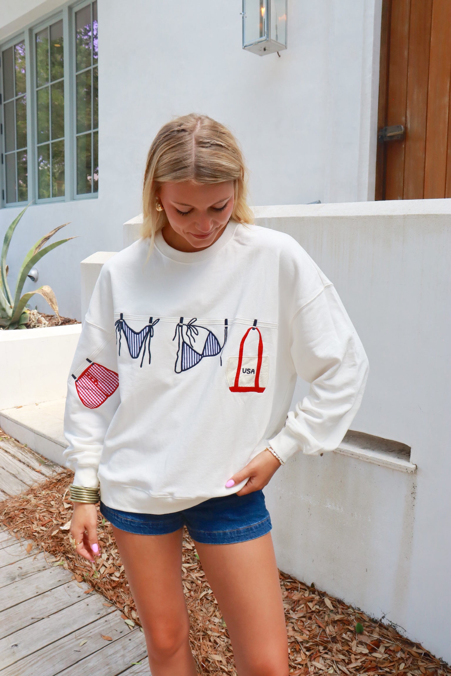 USA Bikini Embroidered Sweatshirt