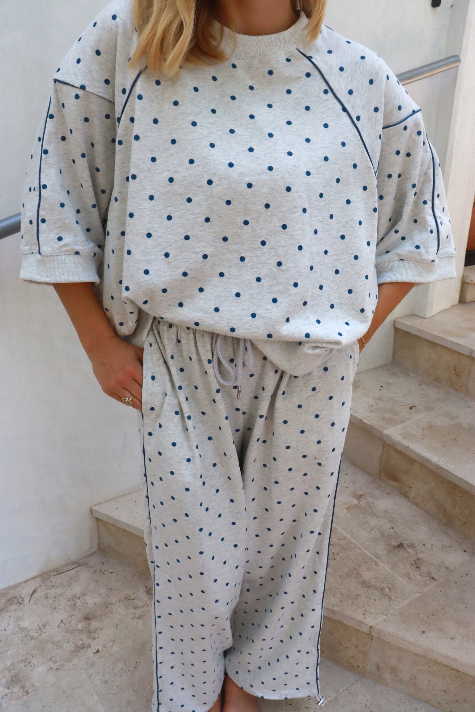 Scout Navy Polka Dot Sweat Set