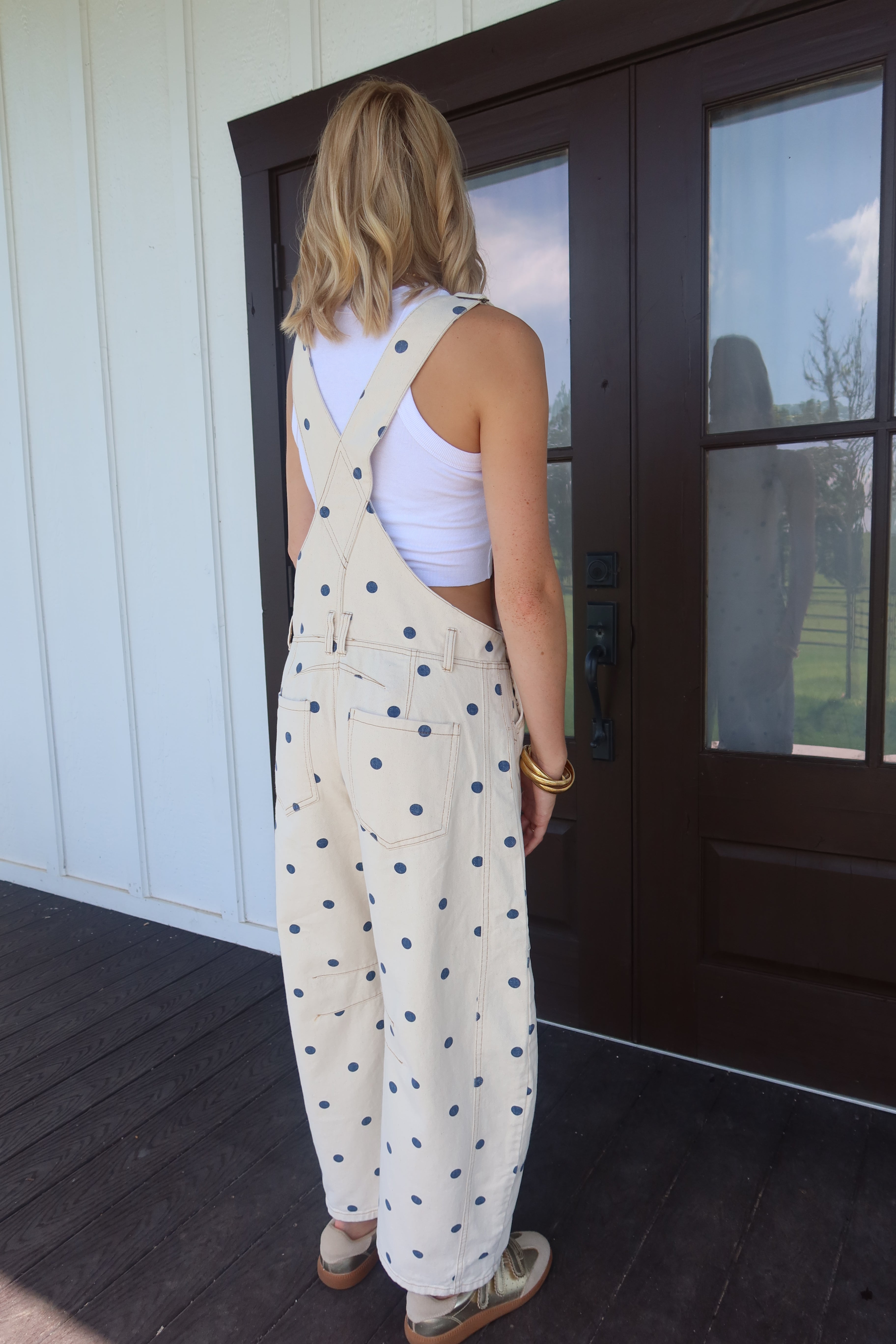 Lennon Polka Dot Barrel Jean Overalls