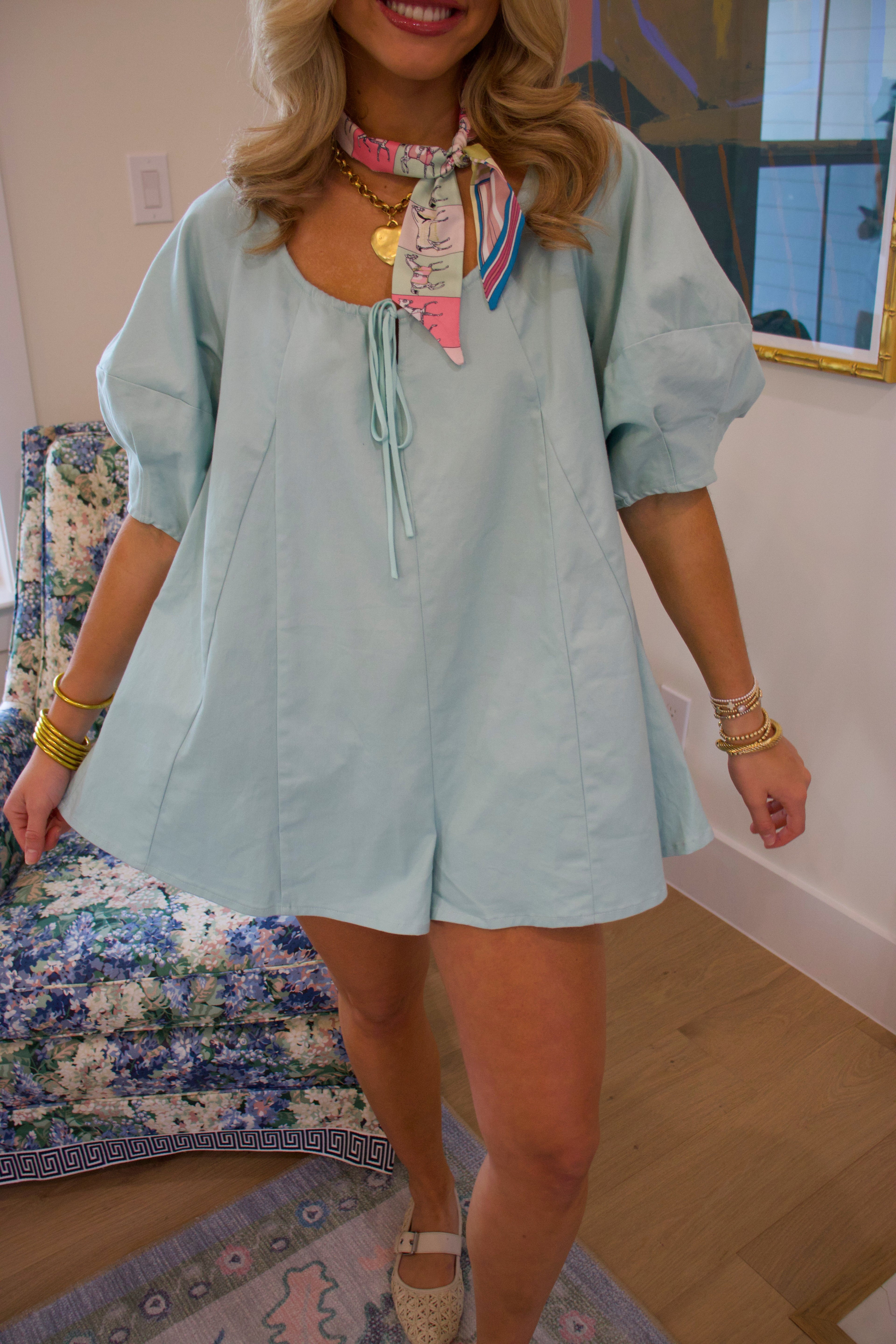 Marie Mint Romper