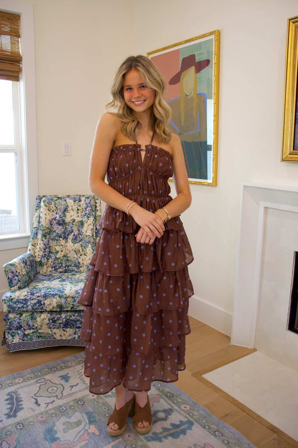 Heidi Brown Polka Dot Dress