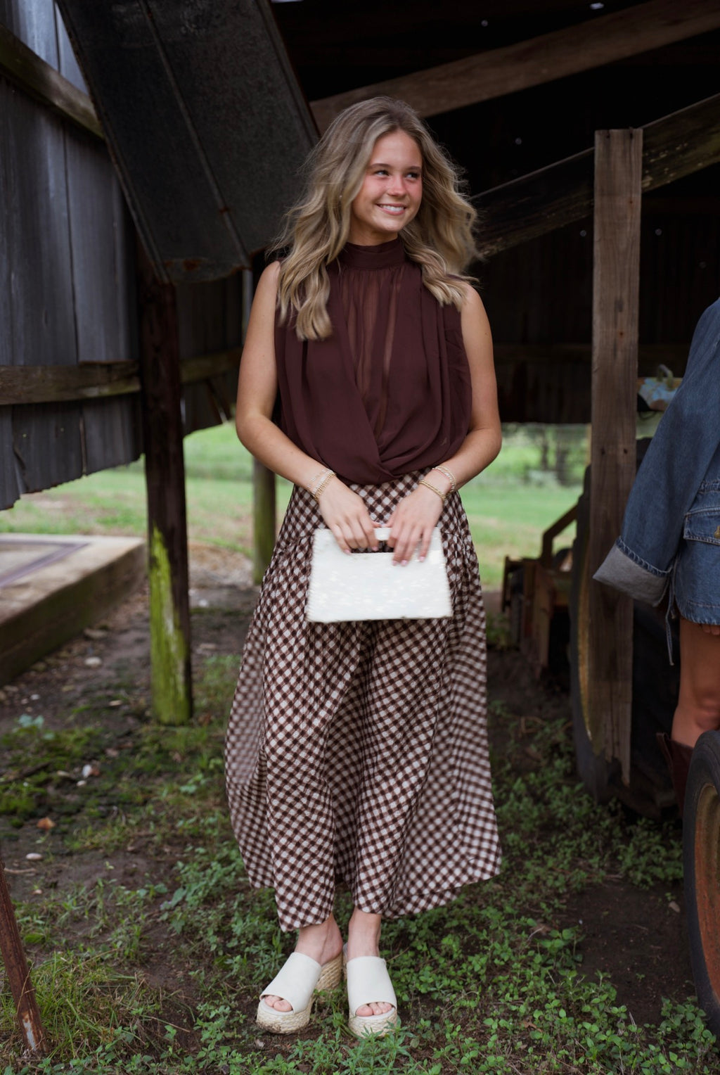 Jolee Brown Overlay Top