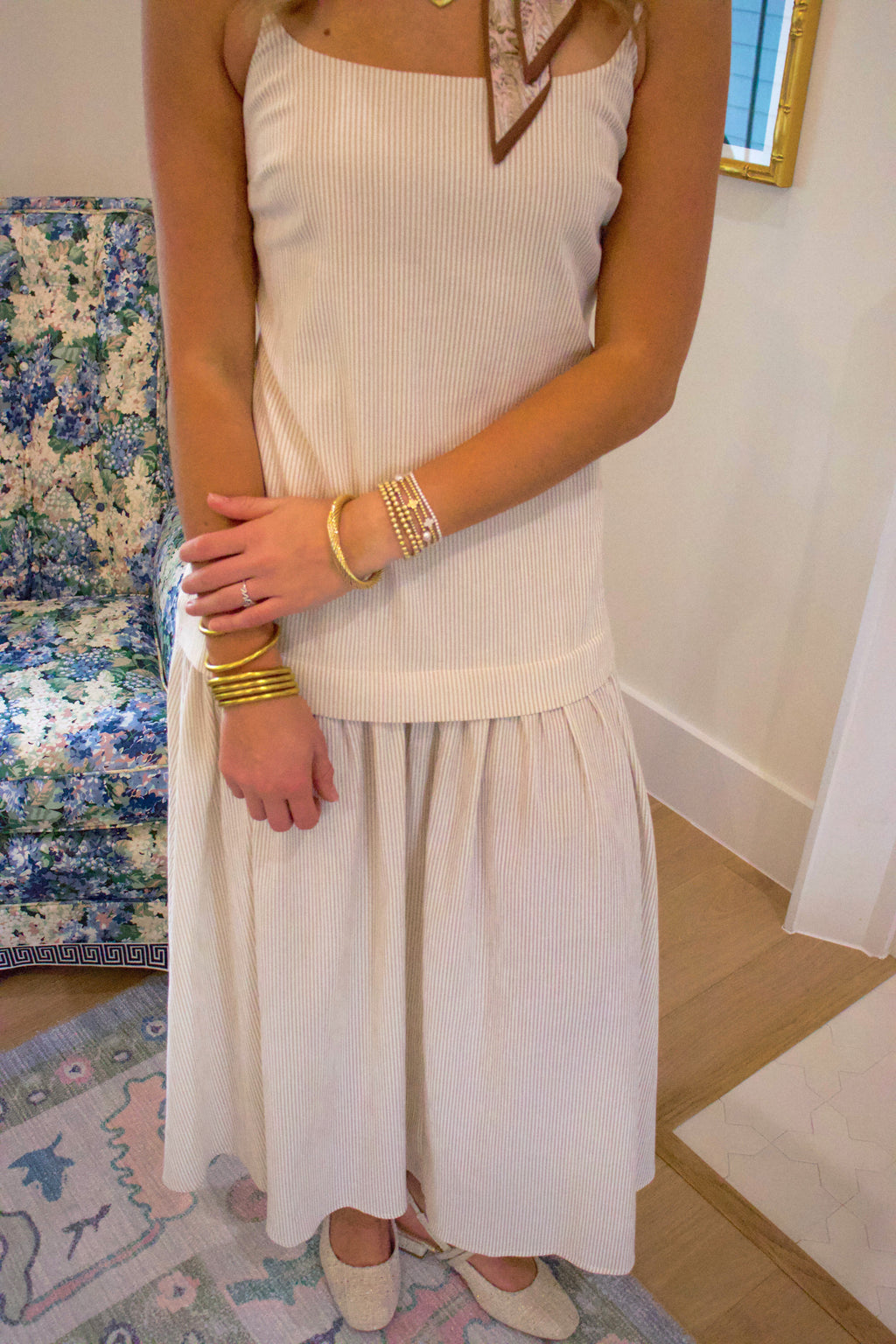 Marlow Cream Striped Dress