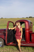 Willow Maroon Stitched Dress