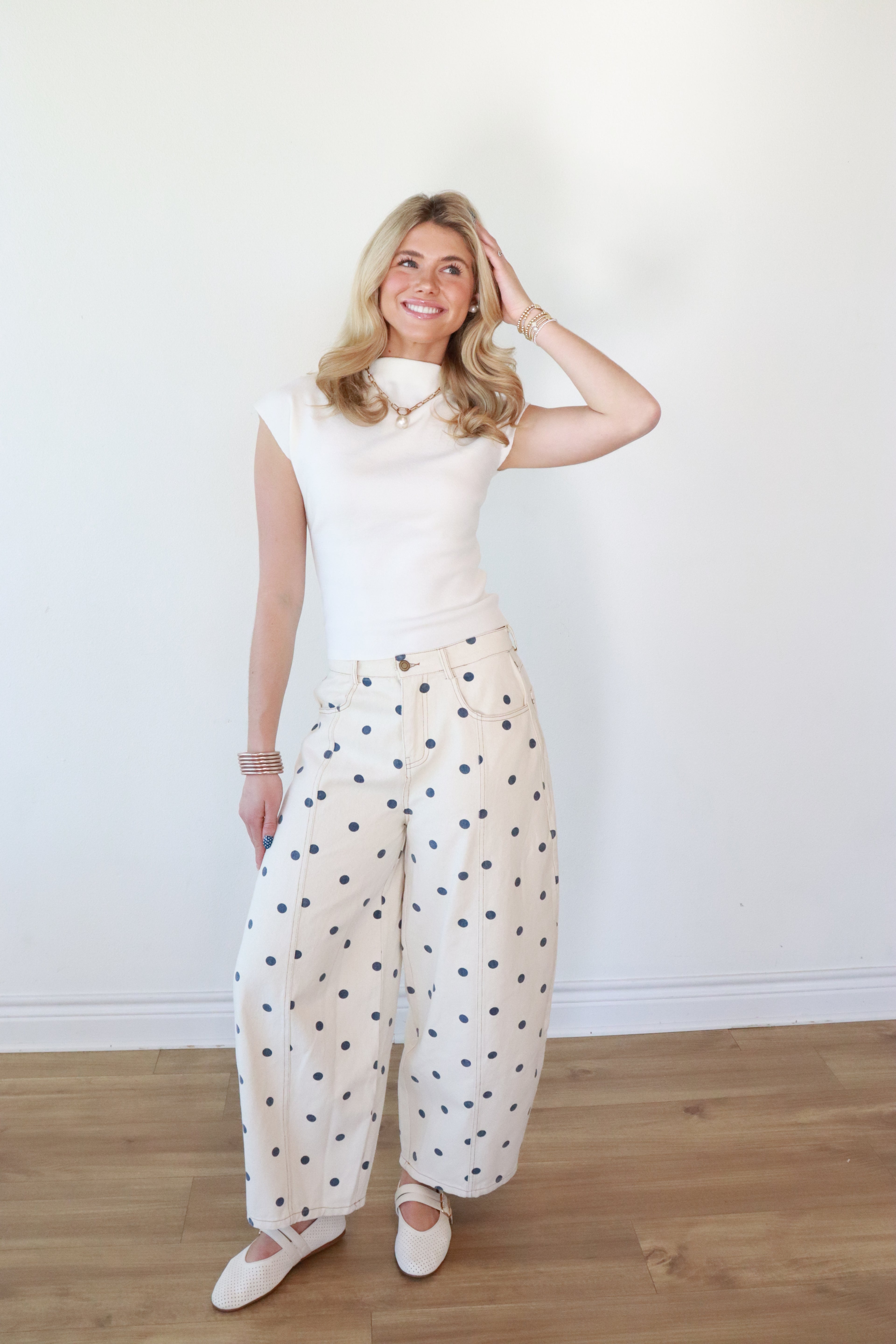 Cove Polka Dot Barrel Jeans