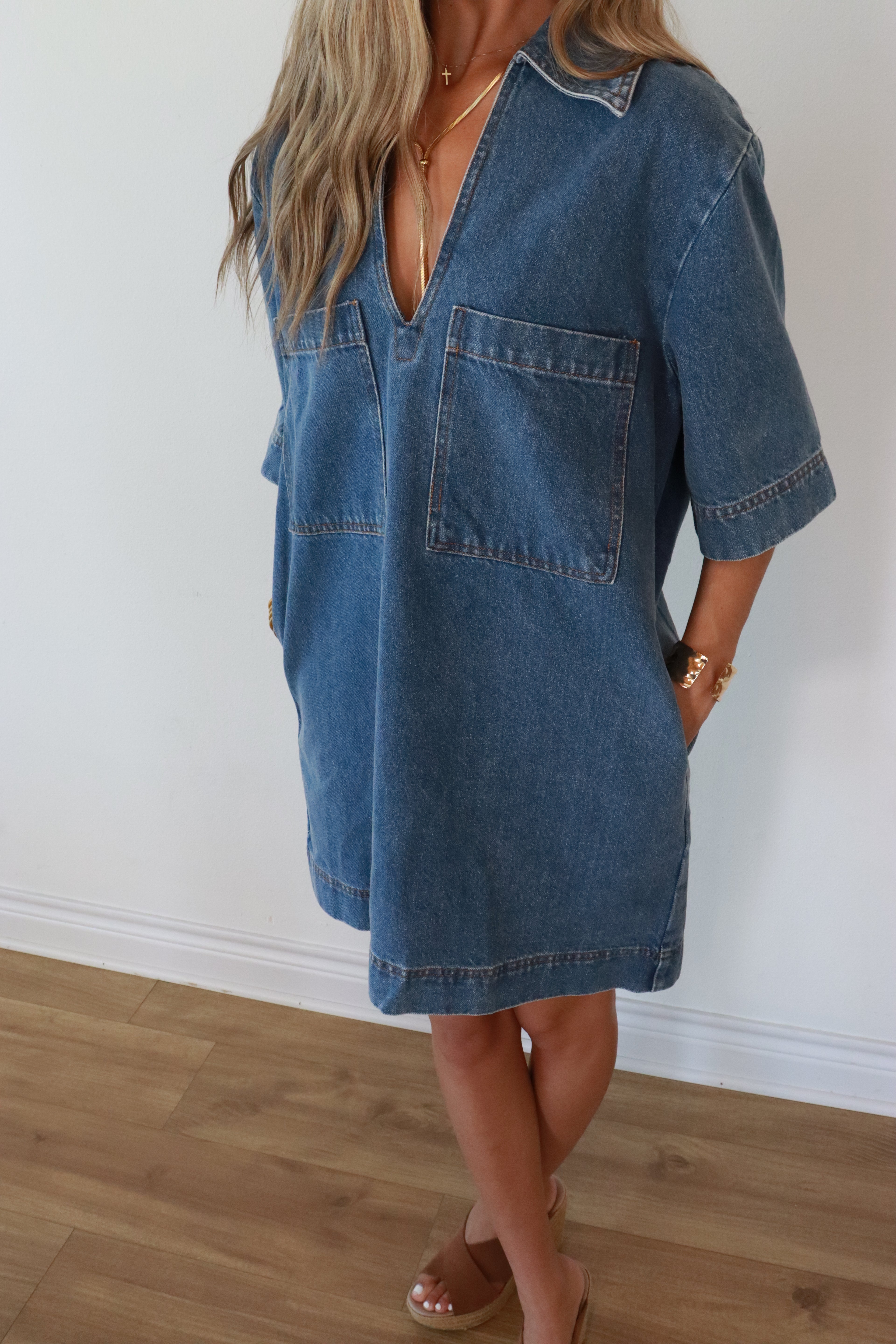 Calder Denim Pocket Dress
