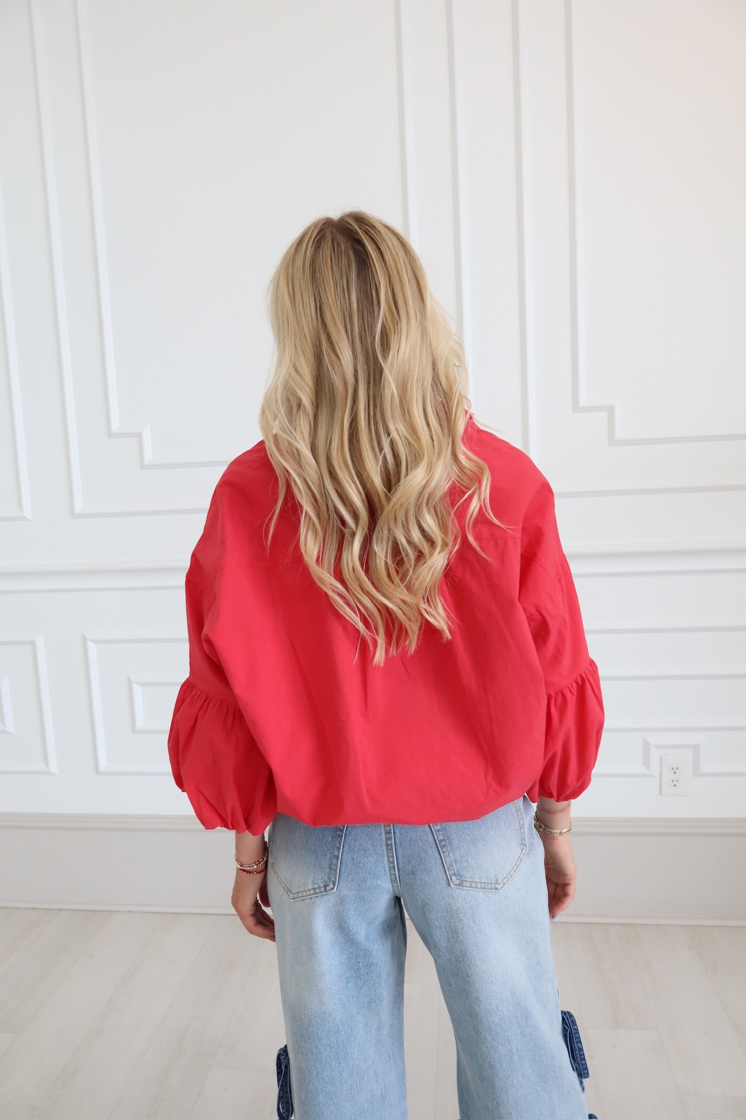 Willa Red Button Down Top
