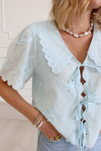 June Eyelet Tie Top