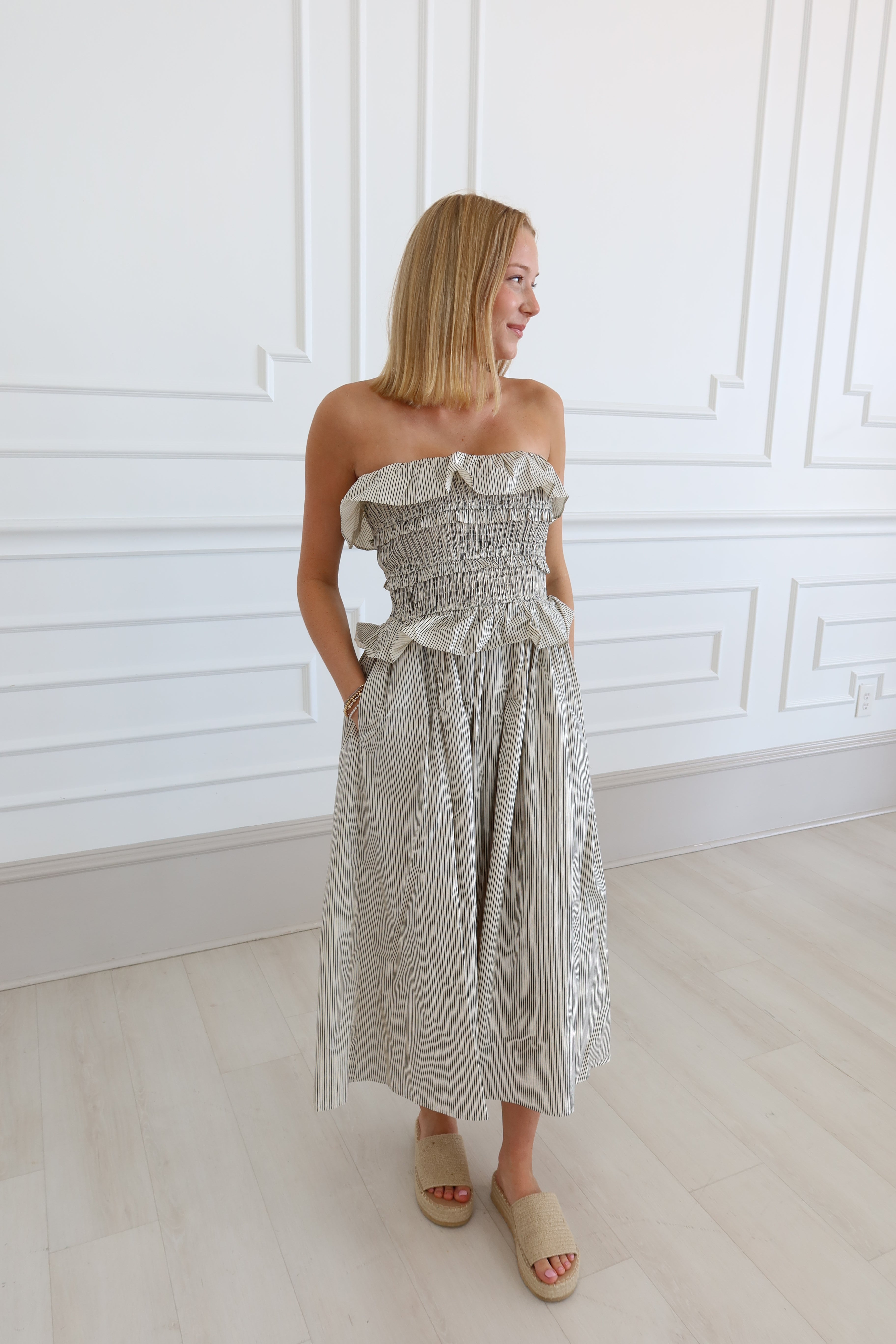 Holland Striped Midi Dress