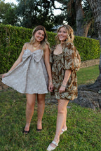 Shimmer Bow Mini Dress