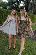 Brown Flora Mini Dress