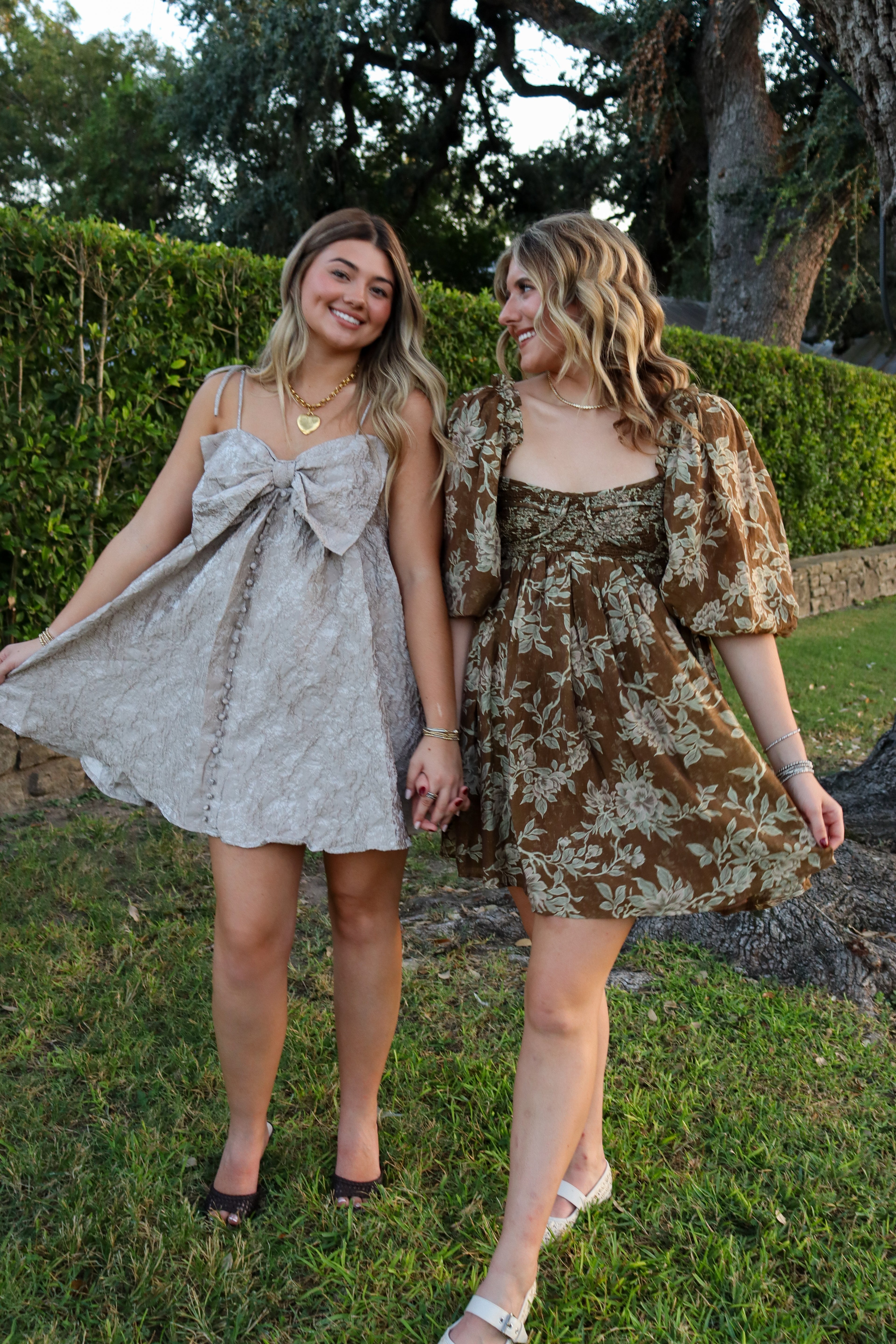 Brown Flora Mini Dress
