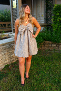 Shimmer Bow Mini Dress