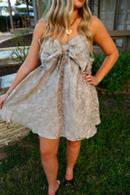 Shimmer Bow Mini Dress
