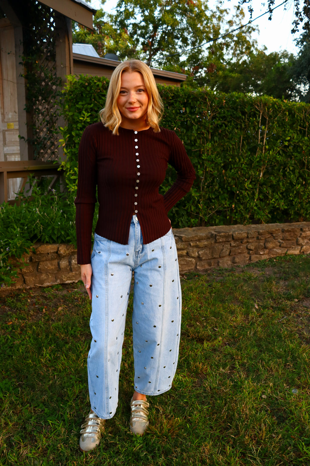 Hallie Brown Long Sleeve Top