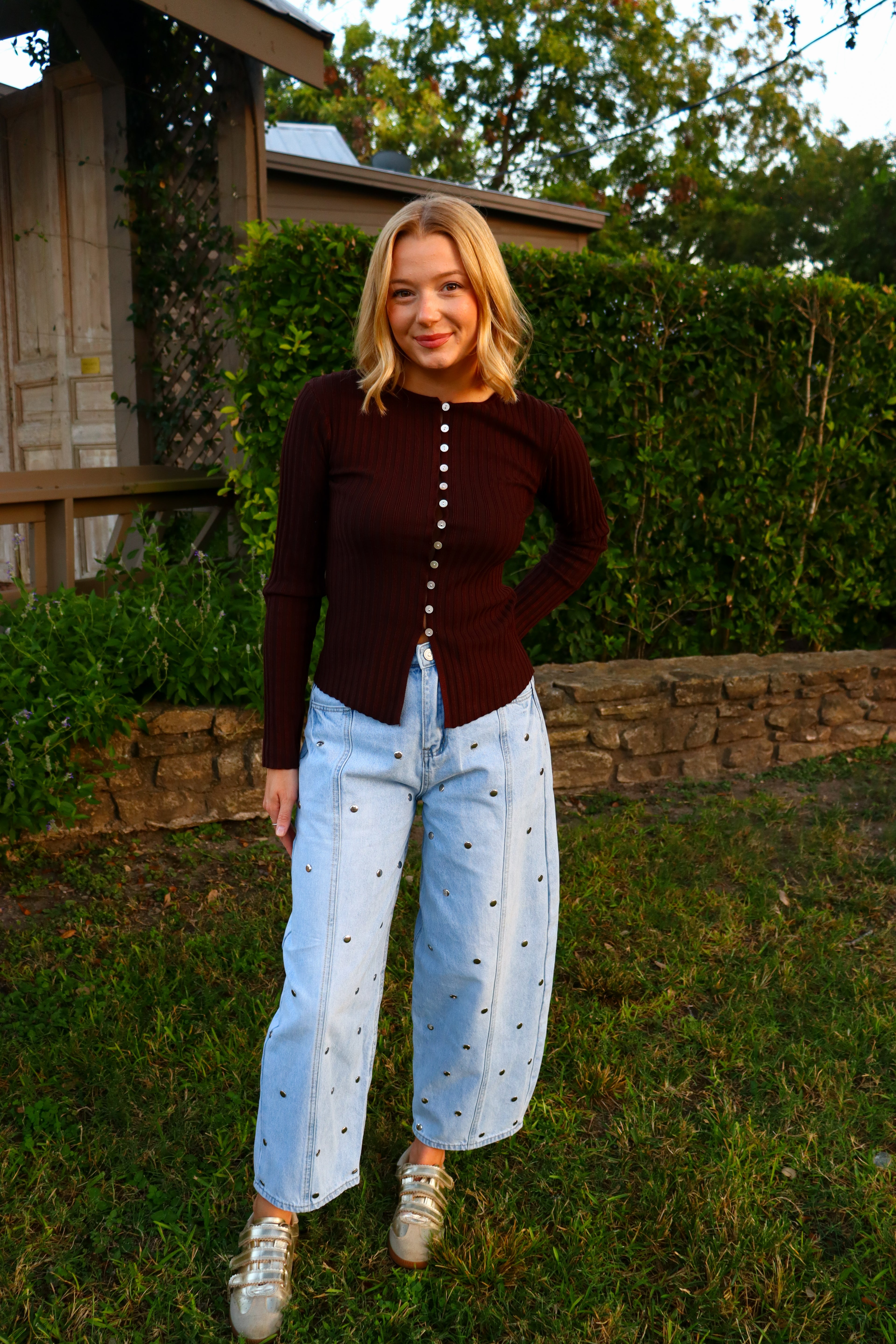 Hallie Brown Long Sleeve Top
