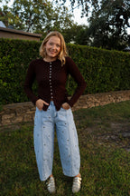 Hallie Brown Long Sleeve Top
