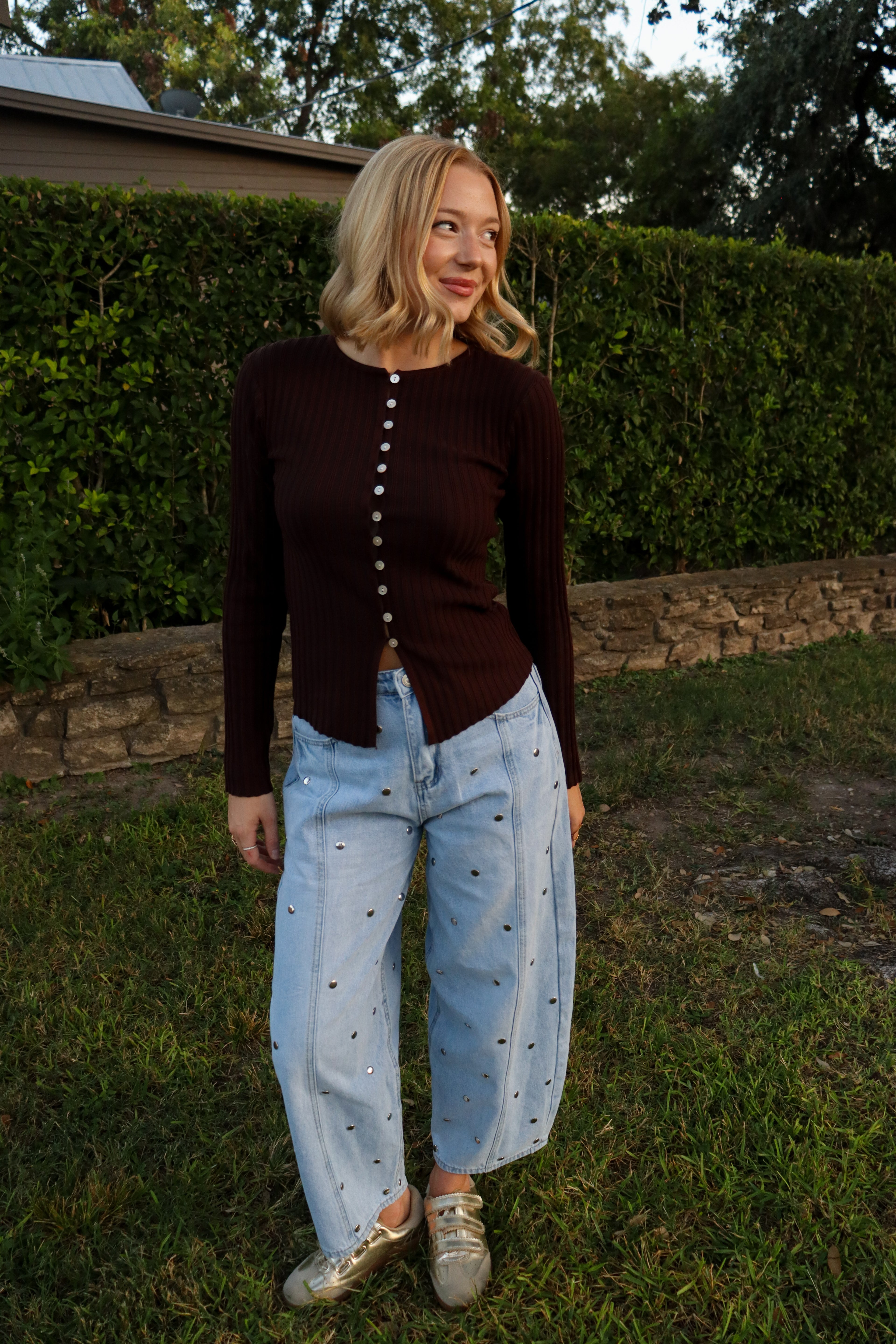 Hallie Brown Long Sleeve Top