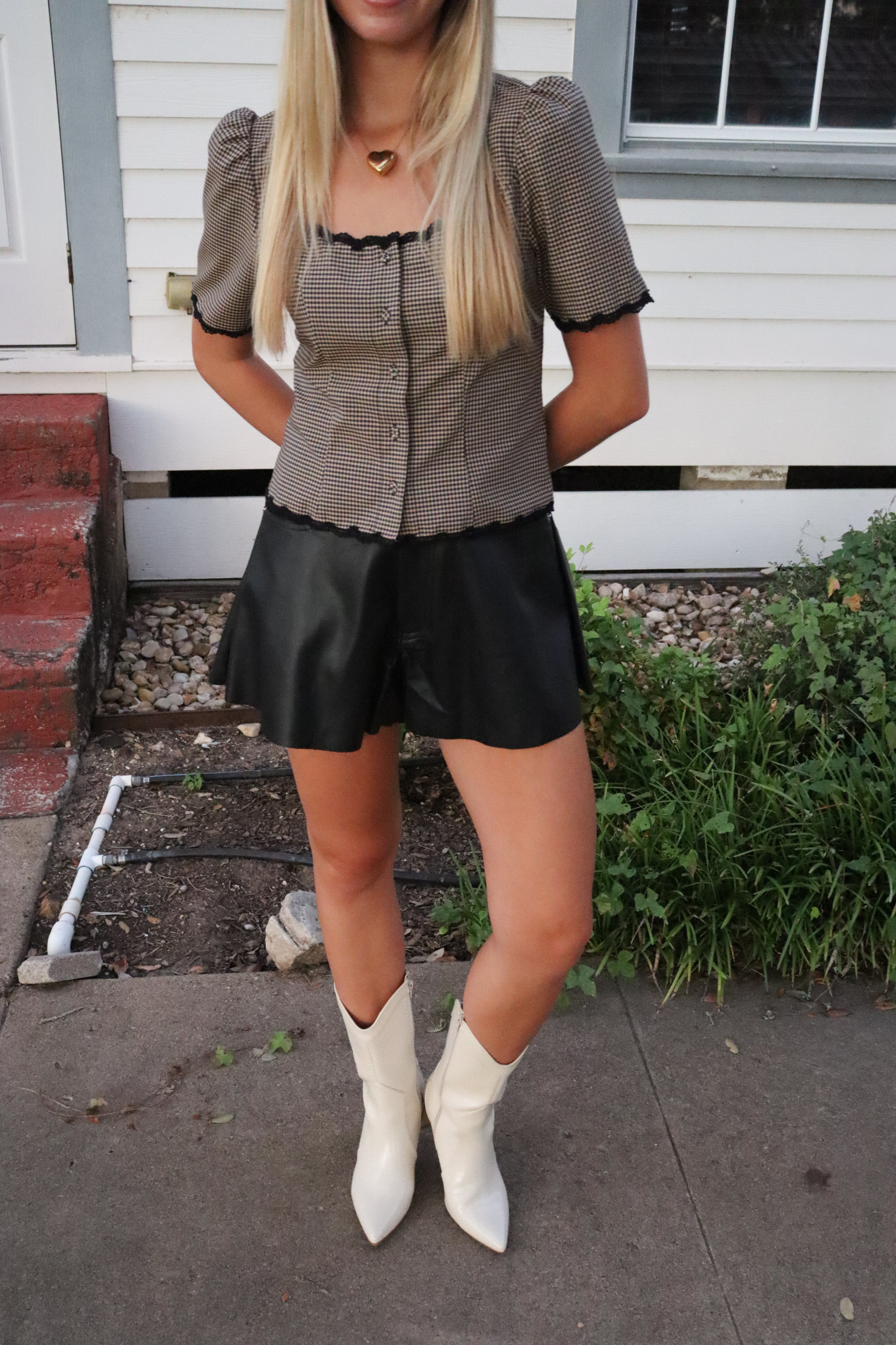 Black Pleather Shorts