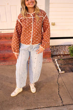 Cleo Brown Polka Dot Jacket