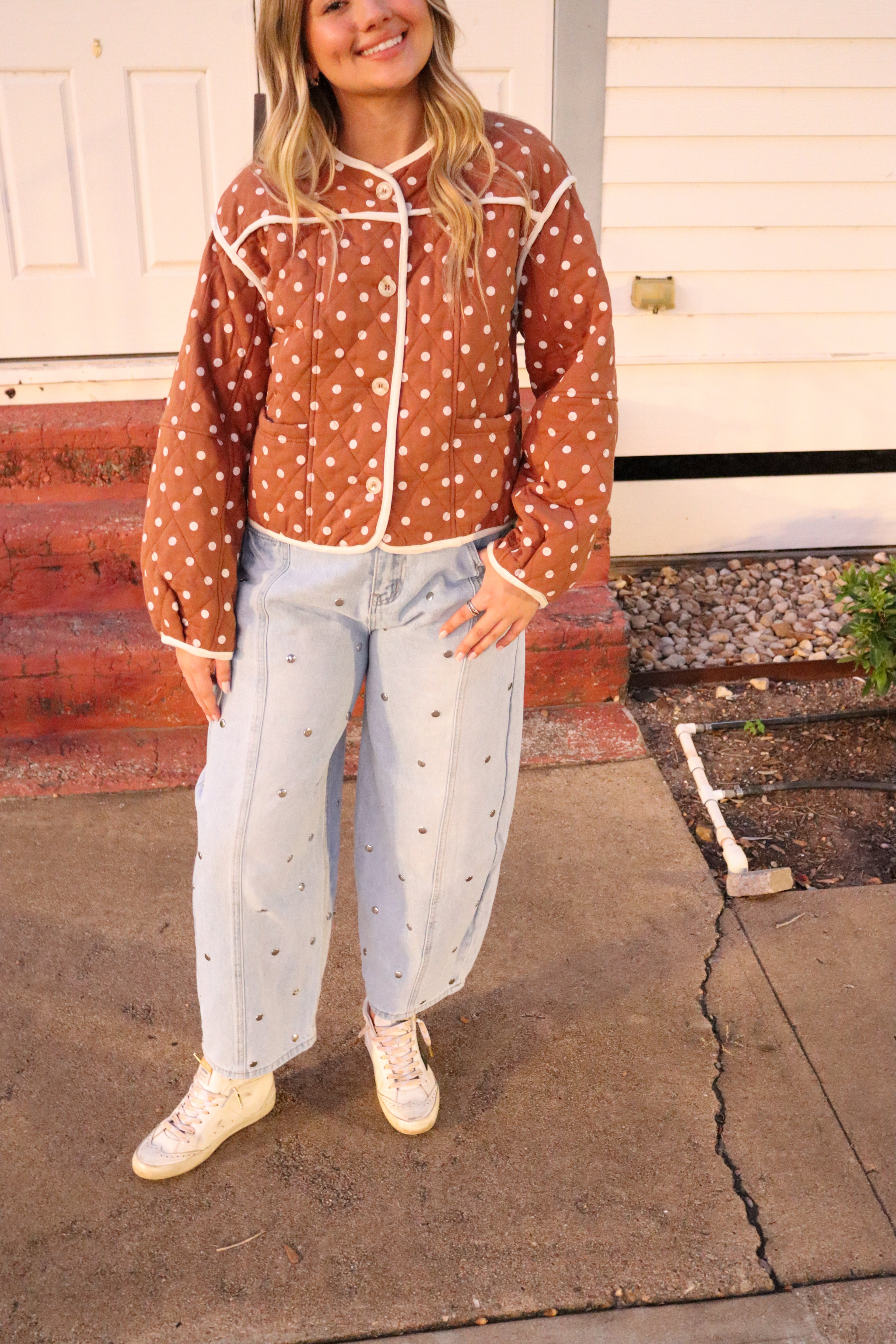 Cleo Brown Polka Dot Jacket