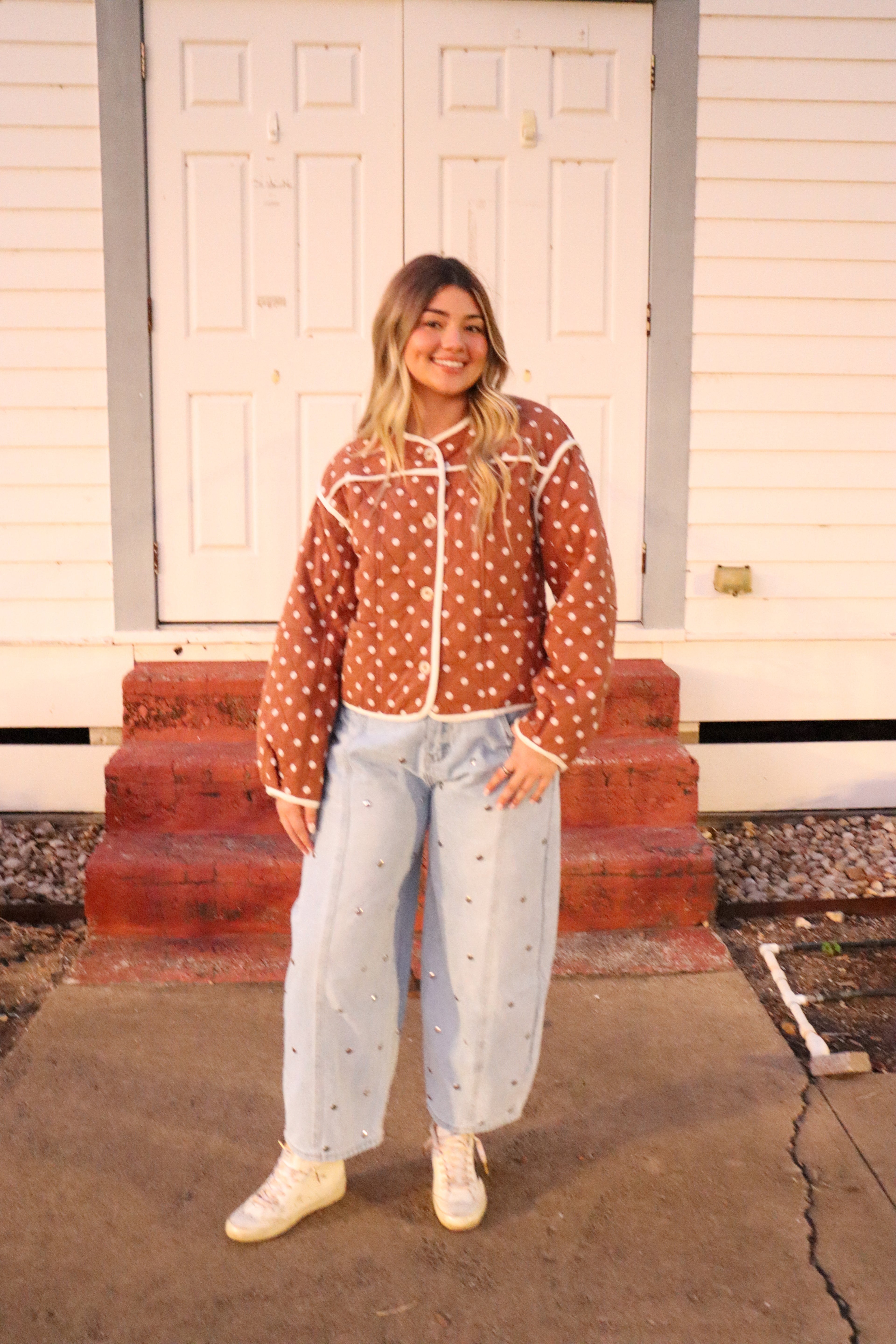 Cleo Brown Polka Dot Jacket