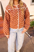 Cleo Brown Polka Dot Jacket