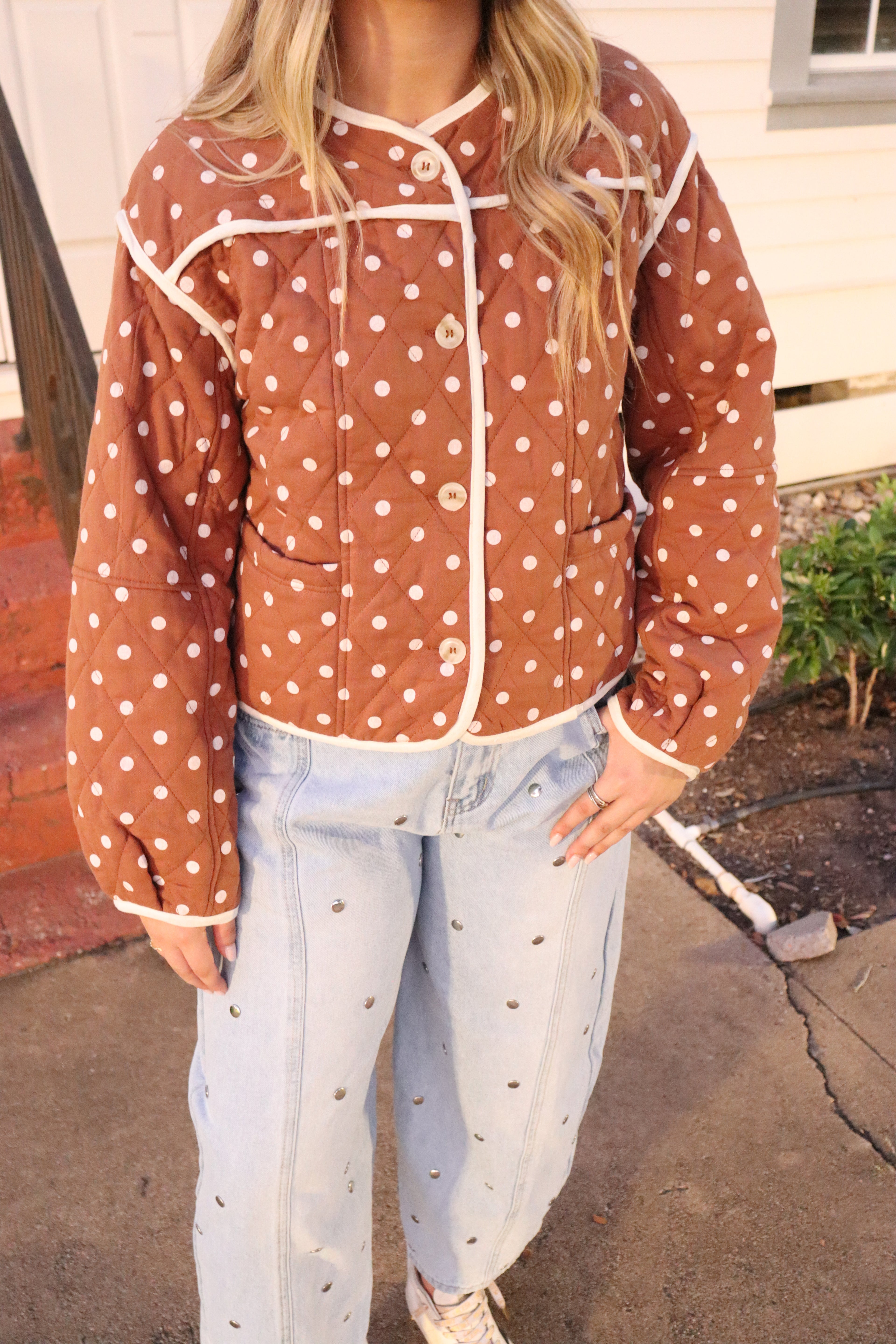 Cleo Brown Polka Dot Jacket
