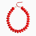 Chunky Beaded Necklace- Red