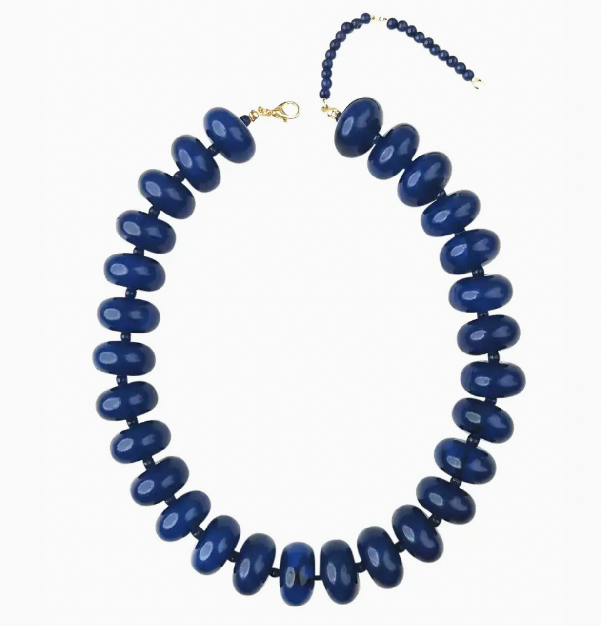 Chunky Beaded Necklace- Navy
