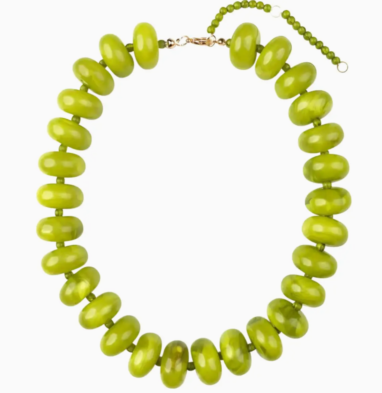 Chunky Beaded Necklace- Chartreuse