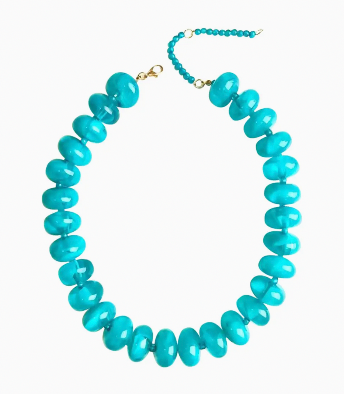 Chunky Beaded Necklace- Teal