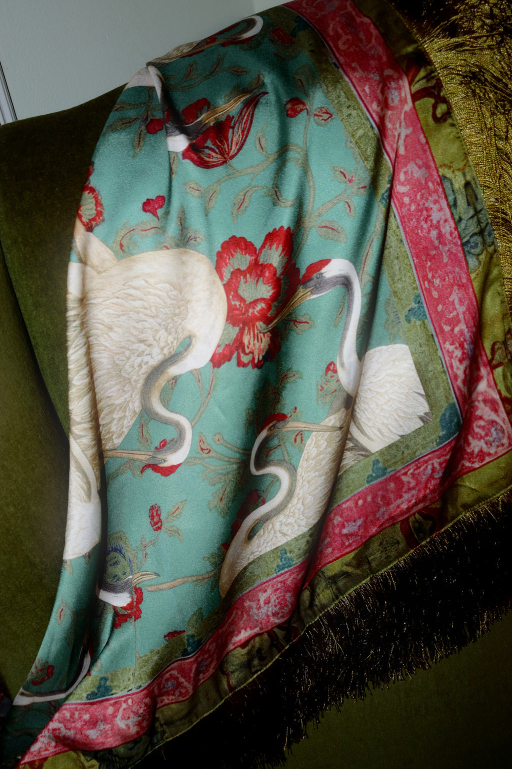 Crane Fringe Scarf