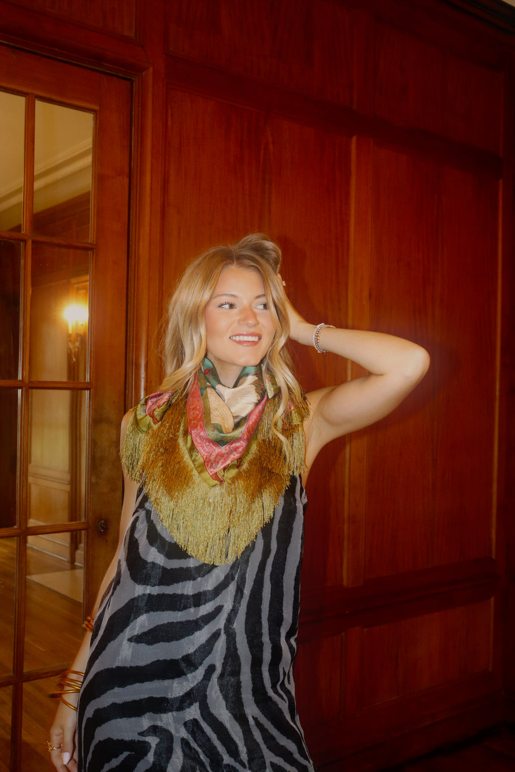 Crane Fringe Scarf