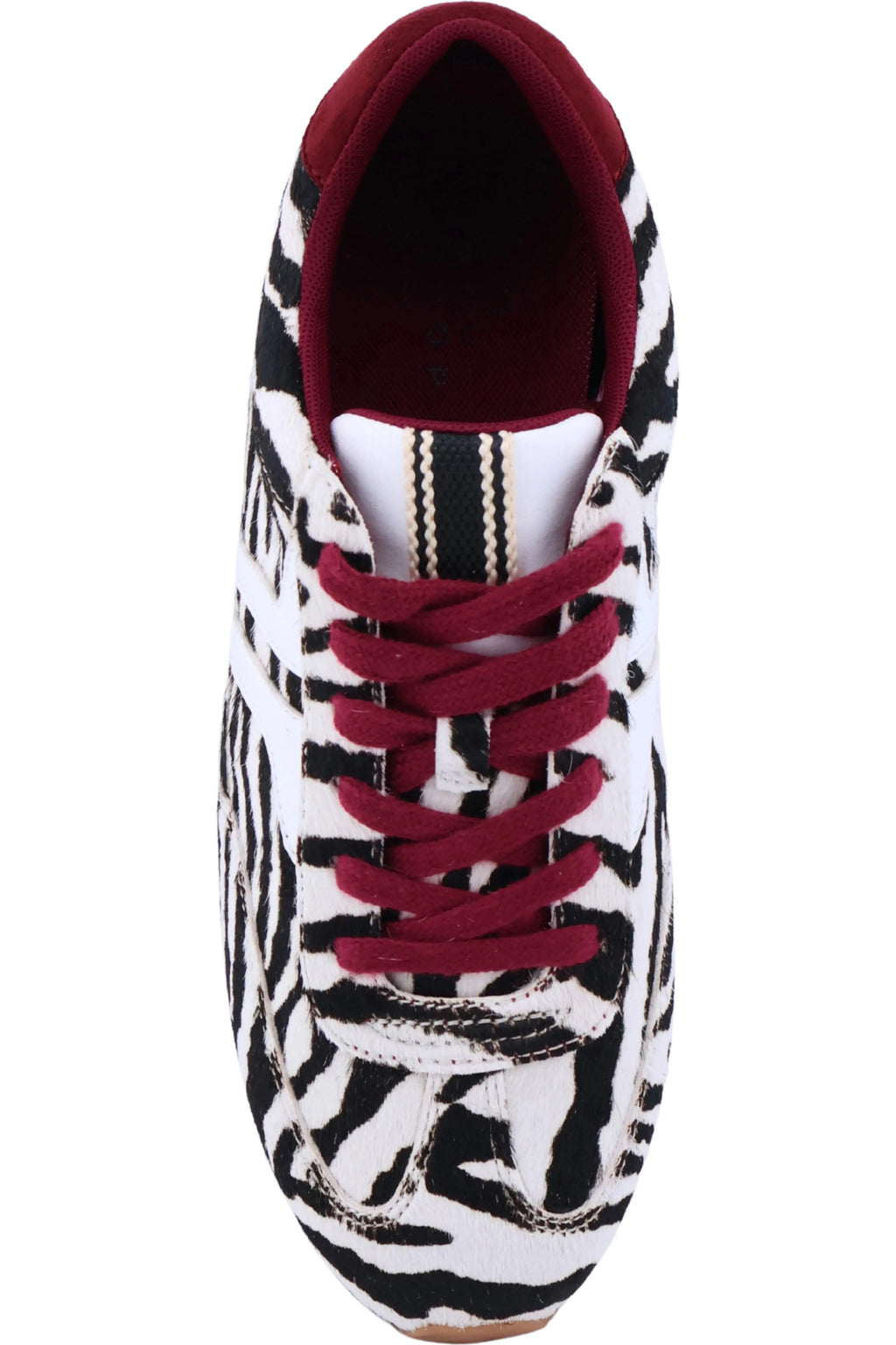 Zebra Haired Maroon Sneakers