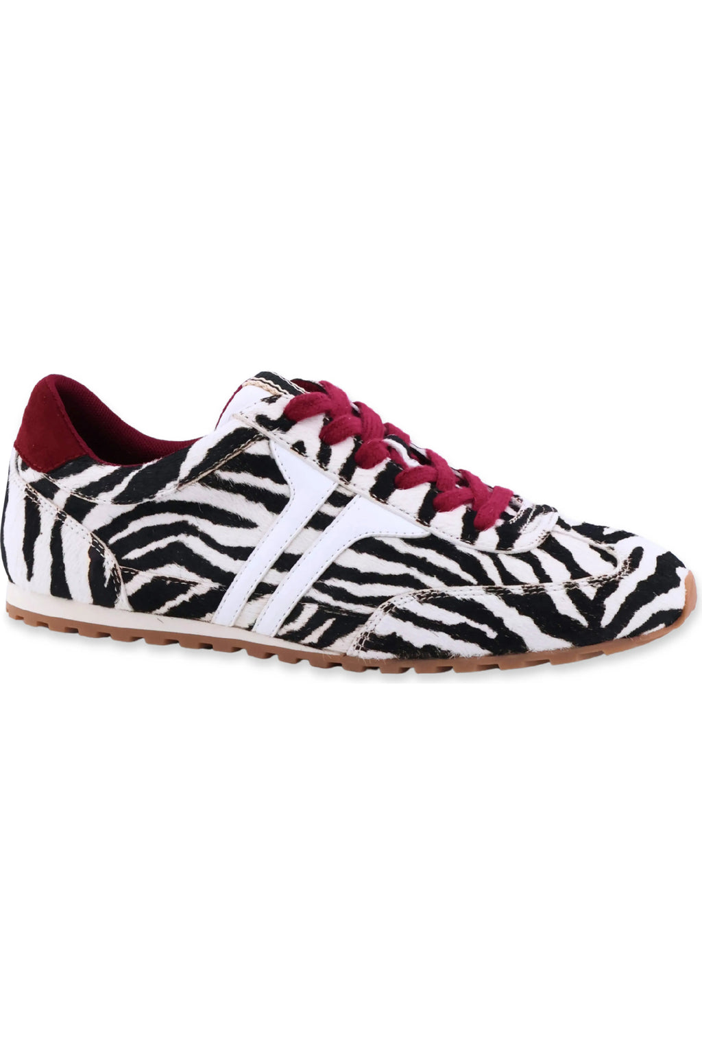 Zebra Haired Maroon Sneakers