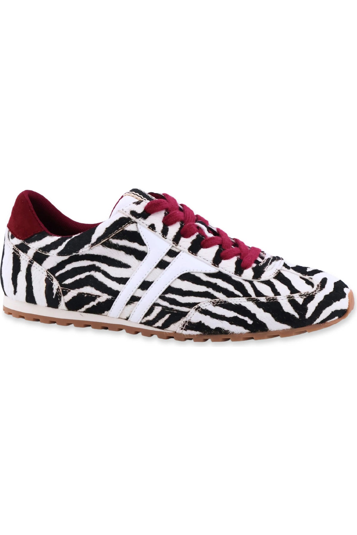 Zebra Haired Maroon Sneakers